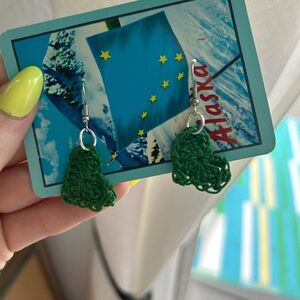 Crochet heart earrings